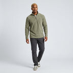 Herren Feinstrickpullover mit Stehkragen und Zip – Regular Fit — Grün