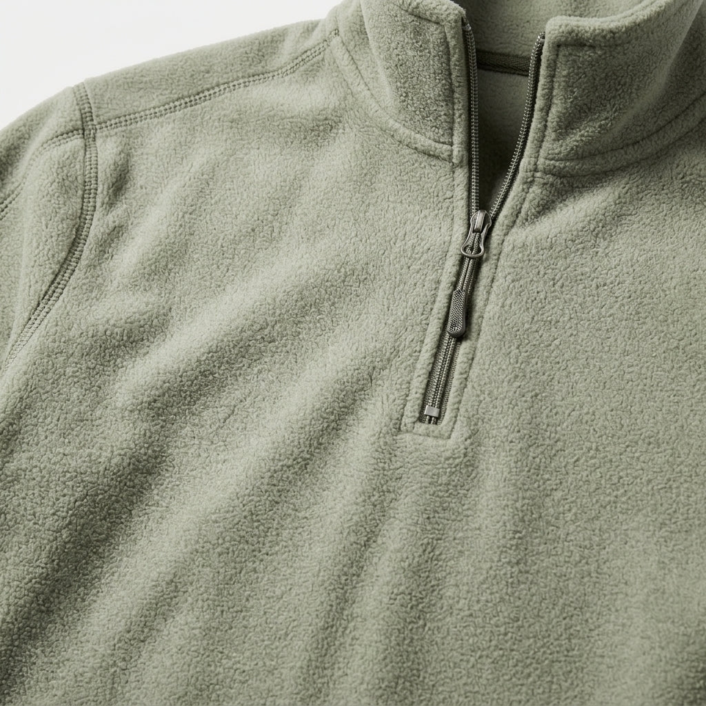 Herren Feinstrickpullover mit Stehkragen und Zip – Regular Fit — Grün
