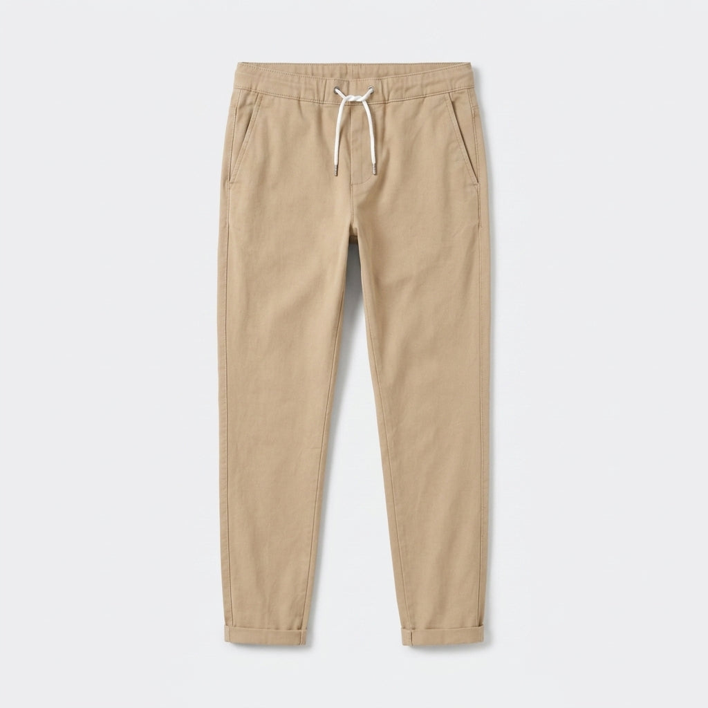 Herren Hose Slim Fit mit Kordelzug — Beige