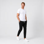 Herren Hose Slim Fit mit Kordelzug — Schwarz