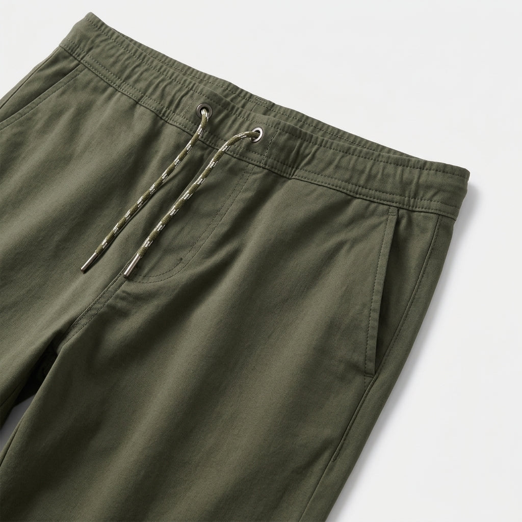 Herren Hose Slim Fit mit Kordelzug — Dunkelgrün