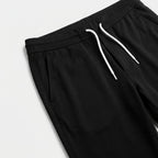 Herren Hose Slim Fit mit Kordelzug — Schwarz