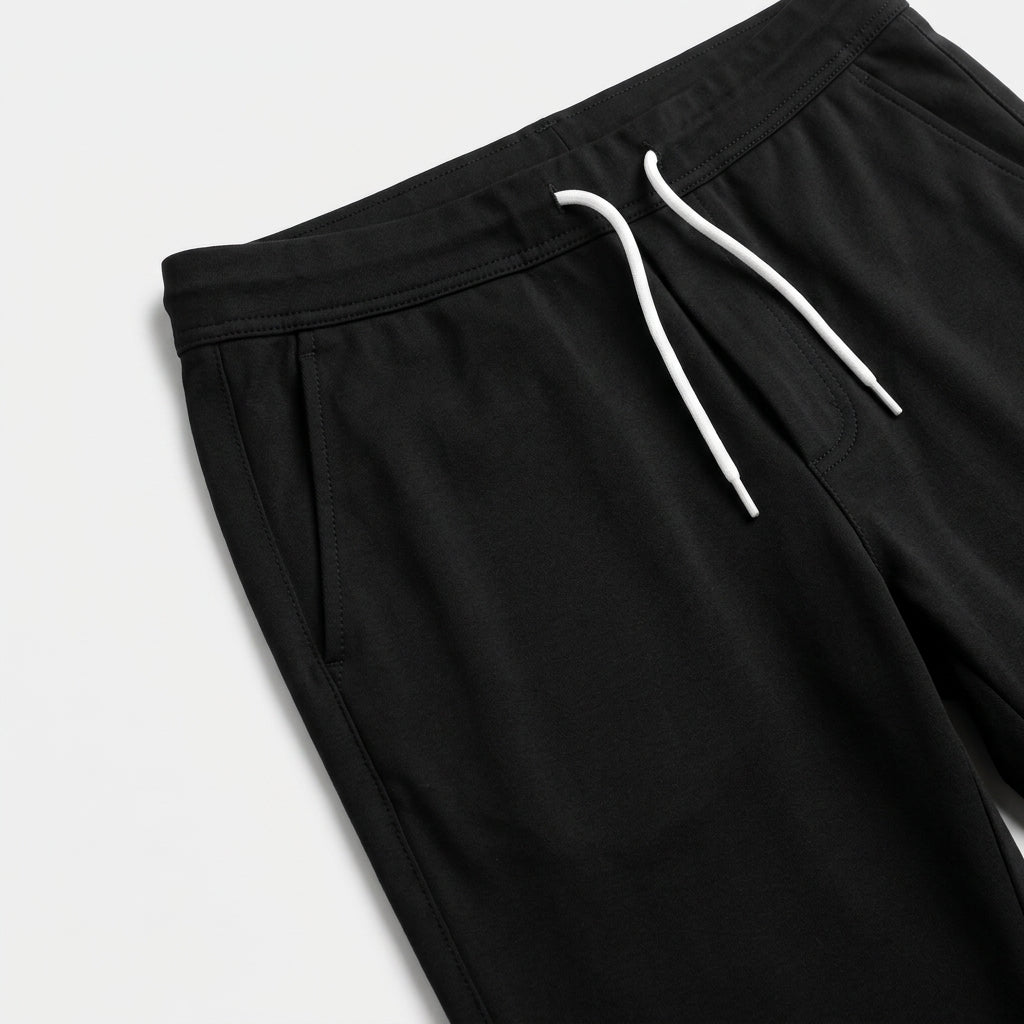 Herren Hose Slim Fit mit Kordelzug — Schwarz