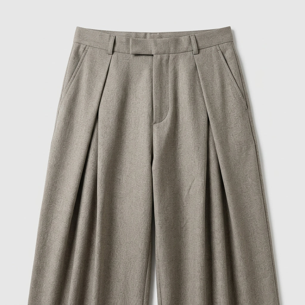 Herren Bundfaltenhose mit weitem Bein – Regular Fit — Hellbraun