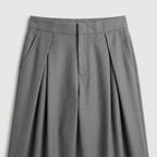 Herren Bundfaltenhose mit weitem Bein – Regular Fit — Grau