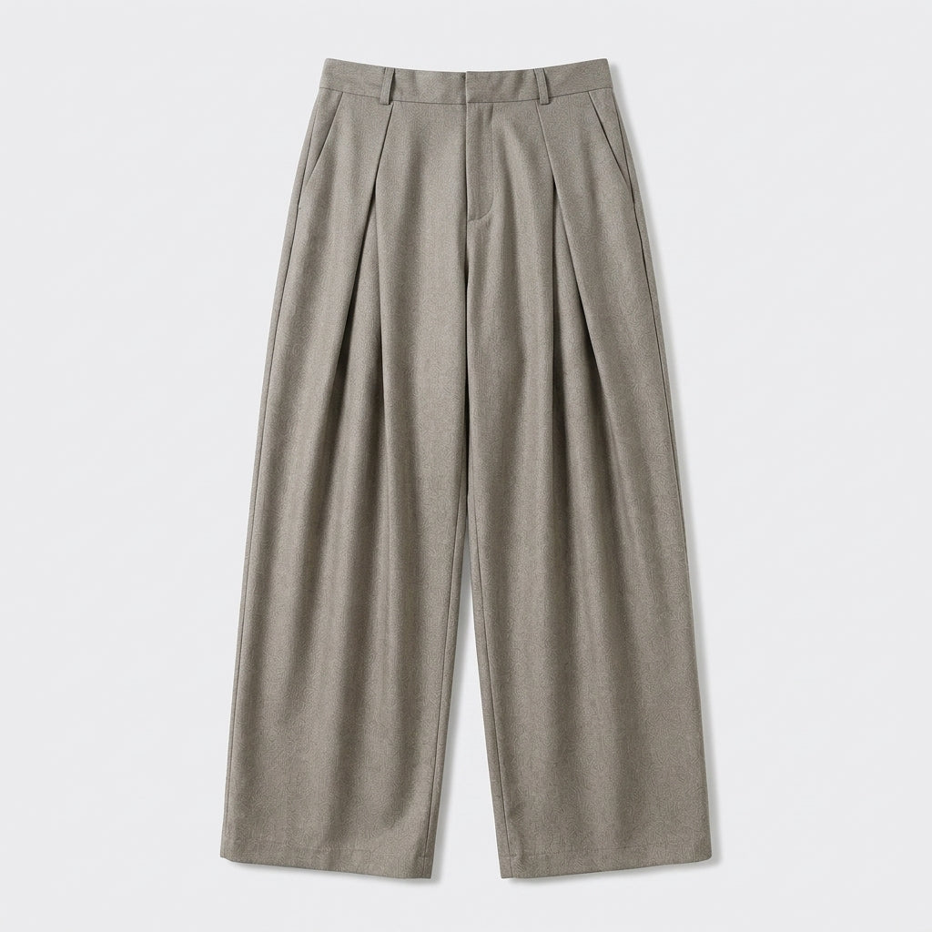 Herren Bundfaltenhose mit weitem Bein – Regular Fit — Hellbraun