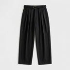Herren Bundfaltenhose mit weitem Bein – Regular Fit — Schwarz
