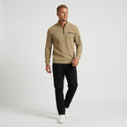 Herren Longsleeve Shirt gerippt Relaxed Fit — Beige