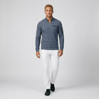 Herren Longsleeve Shirt gerippt Relaxed Fit — Dunkelblau