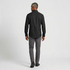 Herren Longsleeve Hemd Schwarz Baumwolle Elastane Slim Fit