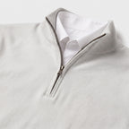 Herren Pullover mit hohem Zip-Kragen – Regular Fit — White