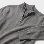 Herren Pullover mit hohem Zip-Kragen – Regular Fit — Dunkelgrau