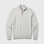 Herren Pullover mit hohem Zip-Kragen – Regular Fit — White