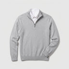 Herren Pullover mit hohem Zip-Kragen – Regular Fit — Light Grey