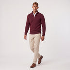 Herren Pullover mit hohem Zip-Kragen – Regular Fit — Burgunder