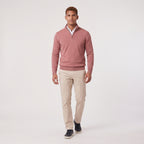 Herren Pullover mit hohem Zip-Kragen – Regular Fit — Pink