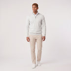 Herren Pullover mit hohem Zip-Kragen – Regular Fit — White