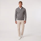 Herren Pullover mit hohem Zip-Kragen – Regular Fit — Dunkelgrau