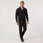 Herren Pullover mit hohem Zip-Kragen – Regular Fit — Black