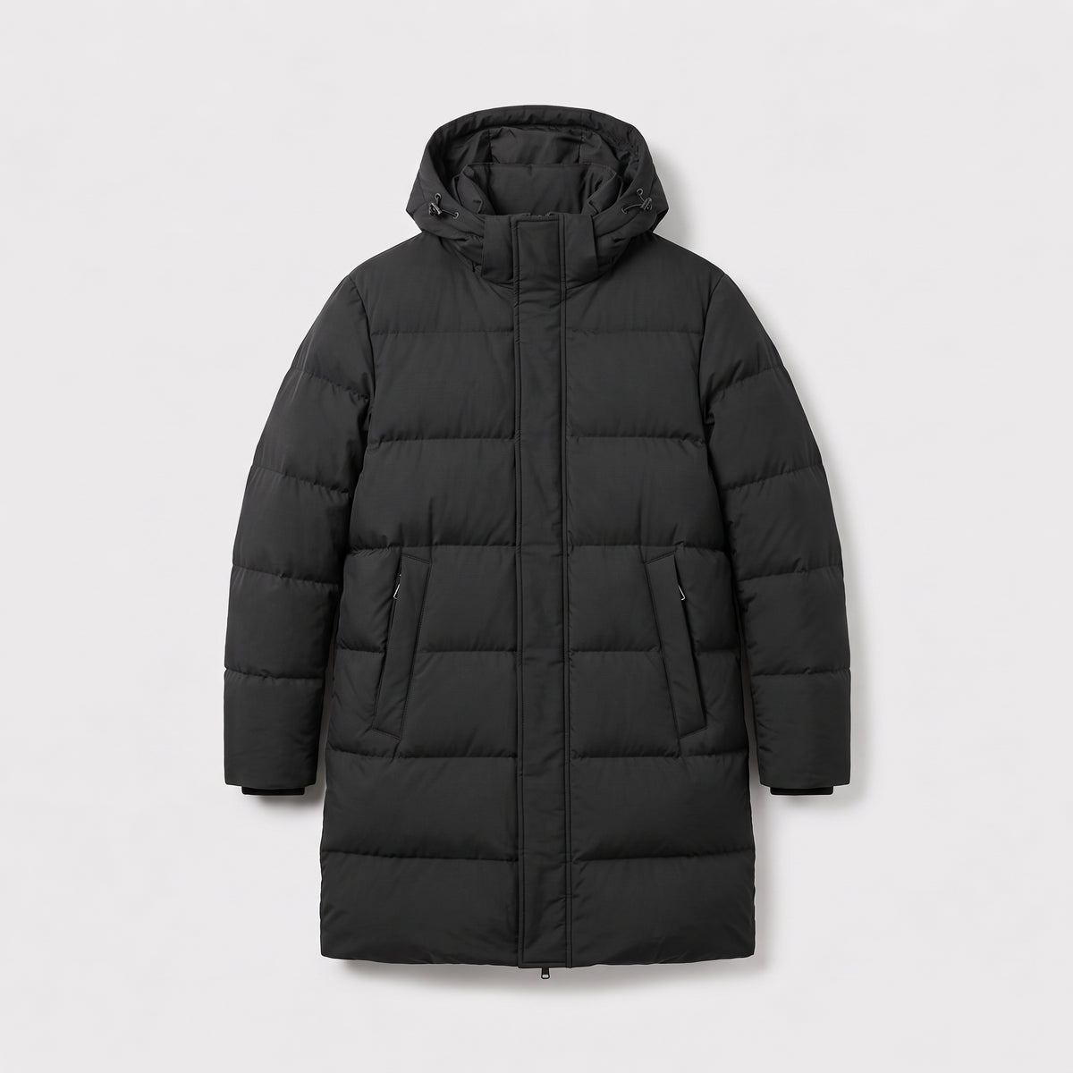 Herren Winterjacke Parka mit Kapuze – Regular Fit — Schwarz