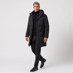 Herren Winterjacke Parka mit Kapuze – Regular Fit — Black