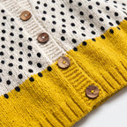 Damen Strickjacke Oversized mit Polka-Dot-Muster