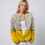 Damen Strickjacke Oversized mit Polka-Dot-Muster
