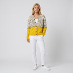 Damen Strickjacke Oversized mit Polka-Dot-Muster