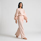 Damen Zweiteiler mit weiter Hose – Relaxed Fit — Floral