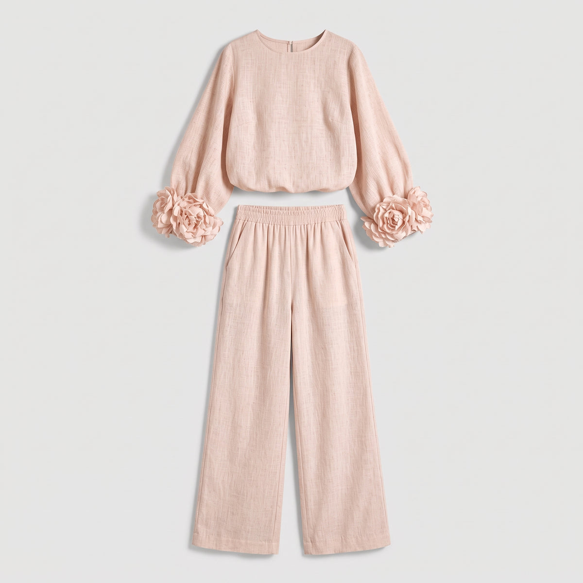 Damen Zweiteiler mit weiter Hose – Relaxed Fit — Floral