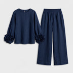 Damen Zweiteiler mit weiter Hose – Relaxed Fit — Dark blue