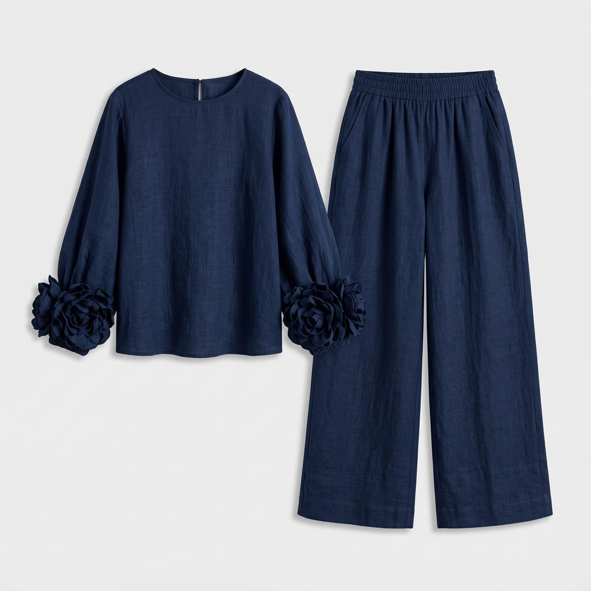 Damen Zweiteiler mit weiter Hose – Relaxed Fit — Dark blue