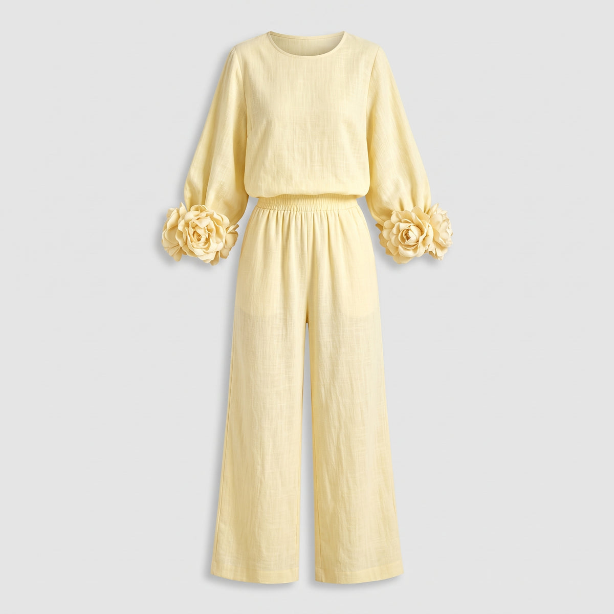 Damen Zweiteiler mit weiter Hose – Relaxed Fit — Yellow