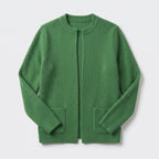 Damen Offene Strickjacke mit Taschen – Relaxed Fit — Grün