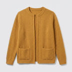 Damen Offene Strickjacke mit Taschen – Relaxed Fit — Gelb