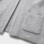 Damen Offene Strickjacke mit Taschen – Relaxed Fit — Grau