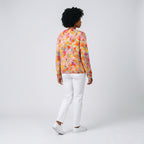 Damen Strickjacke mit Blumenprint – Relaxed Fit