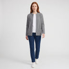 Damen Offene Strickjacke mit Taschen – Relaxed Fit — Gray