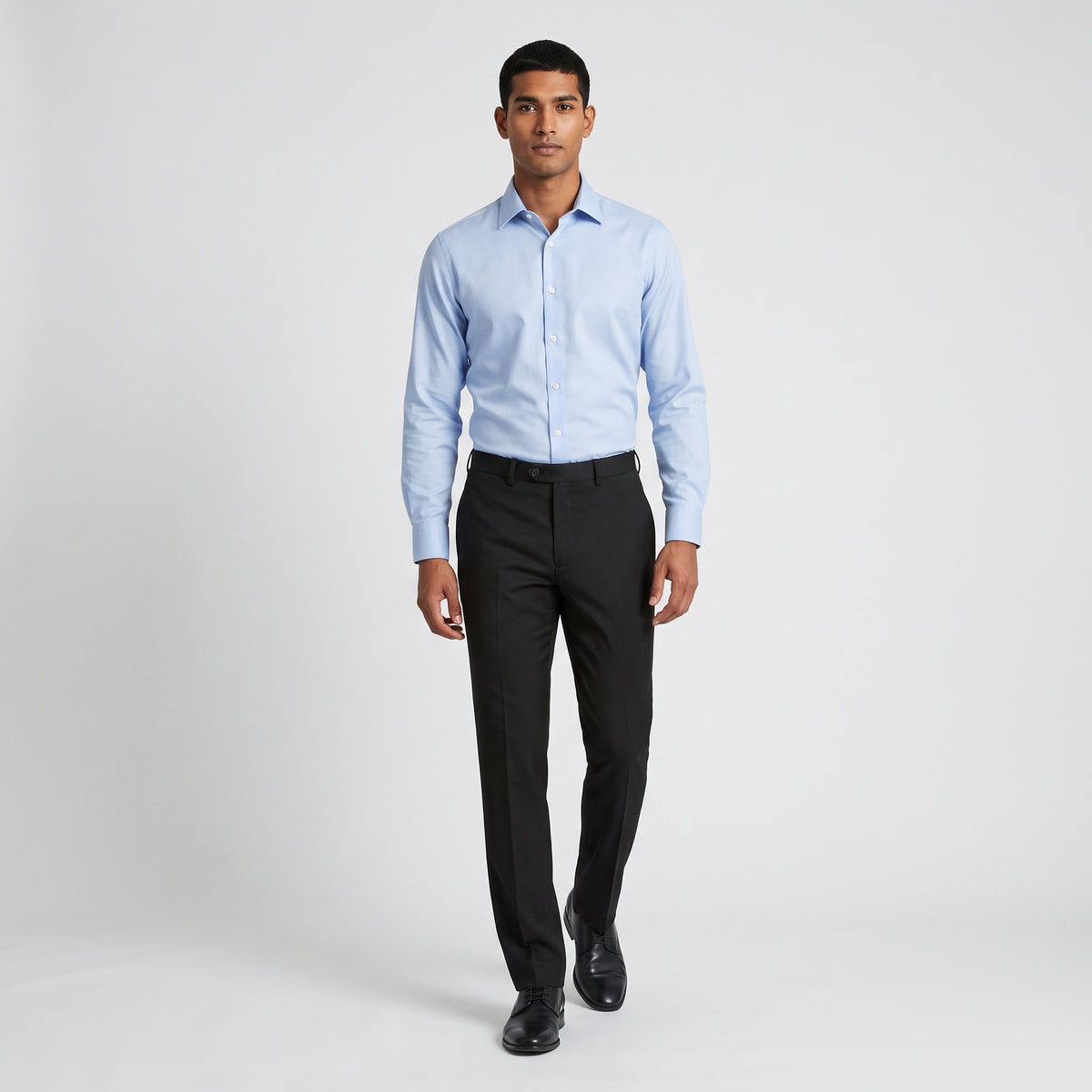 Herren Wollhose mit Bügelfalte – Slim Fit — Schwarz