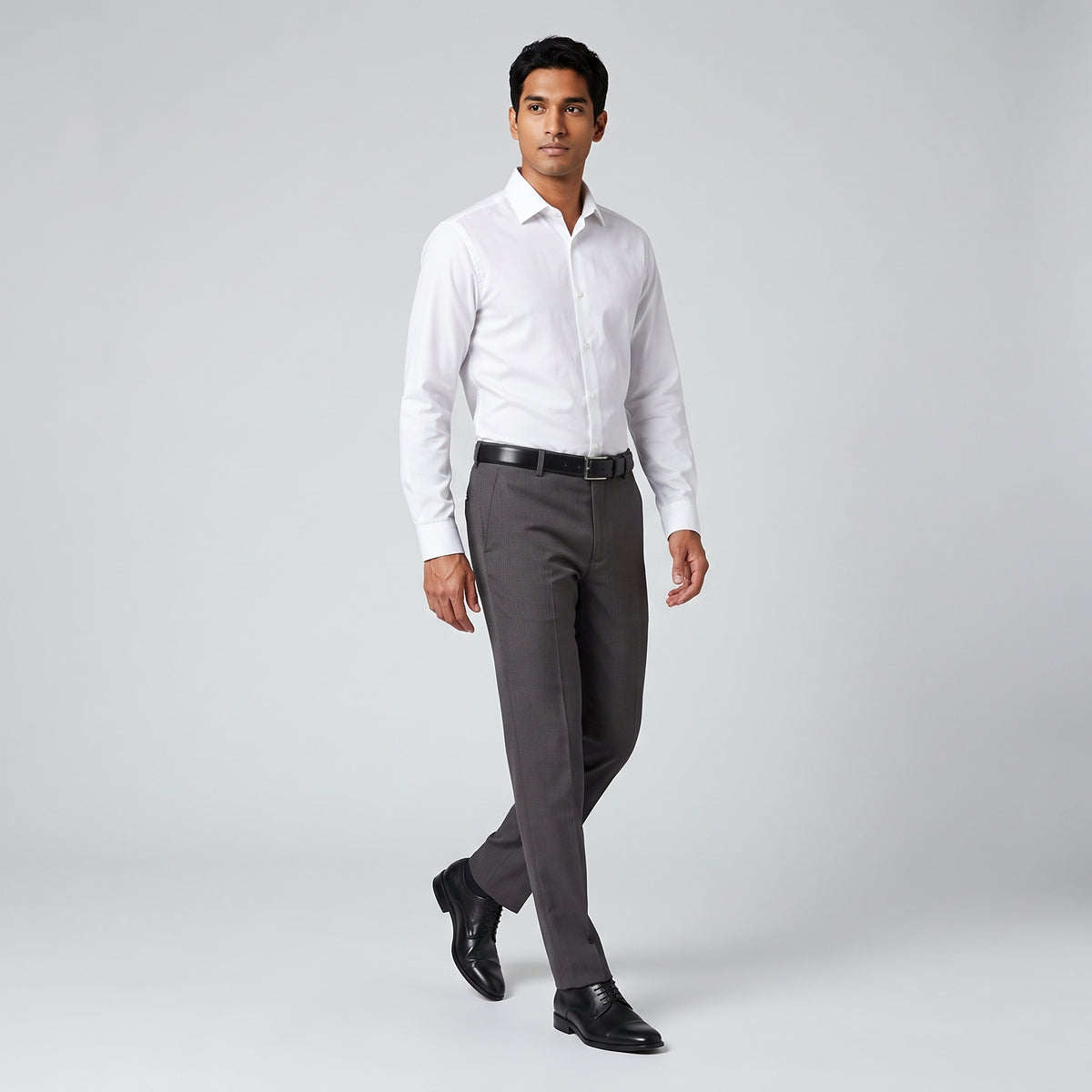 Herren Wollhose mit Bügelfalte – Slim Fit — Grau