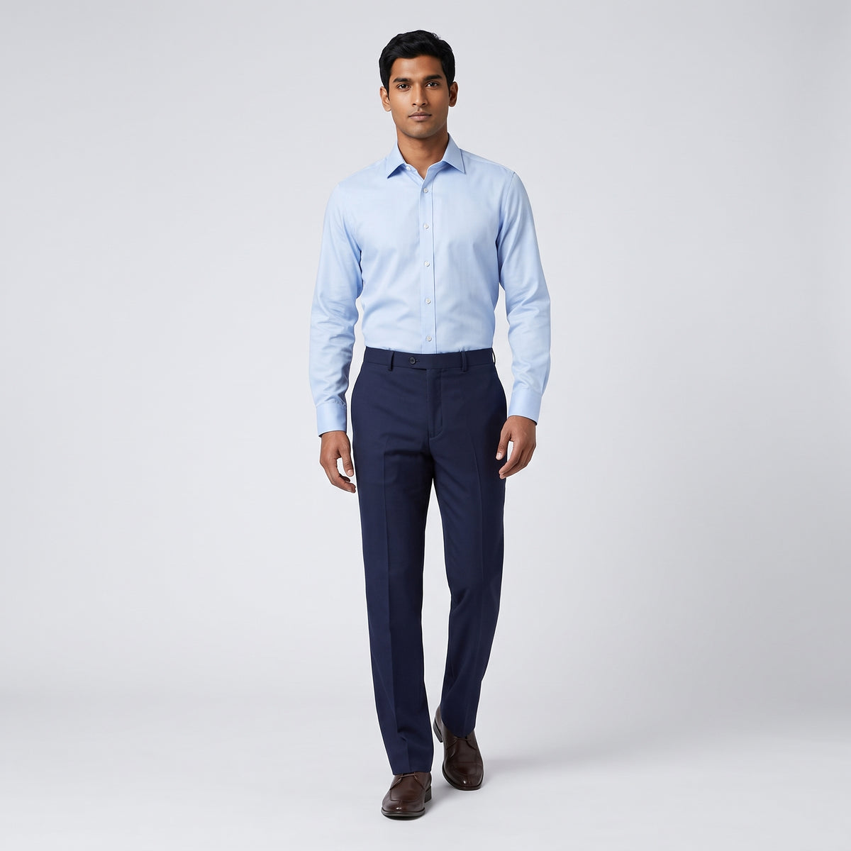 Herren Wollhose mit Bügelfalte – Slim Fit — Navy