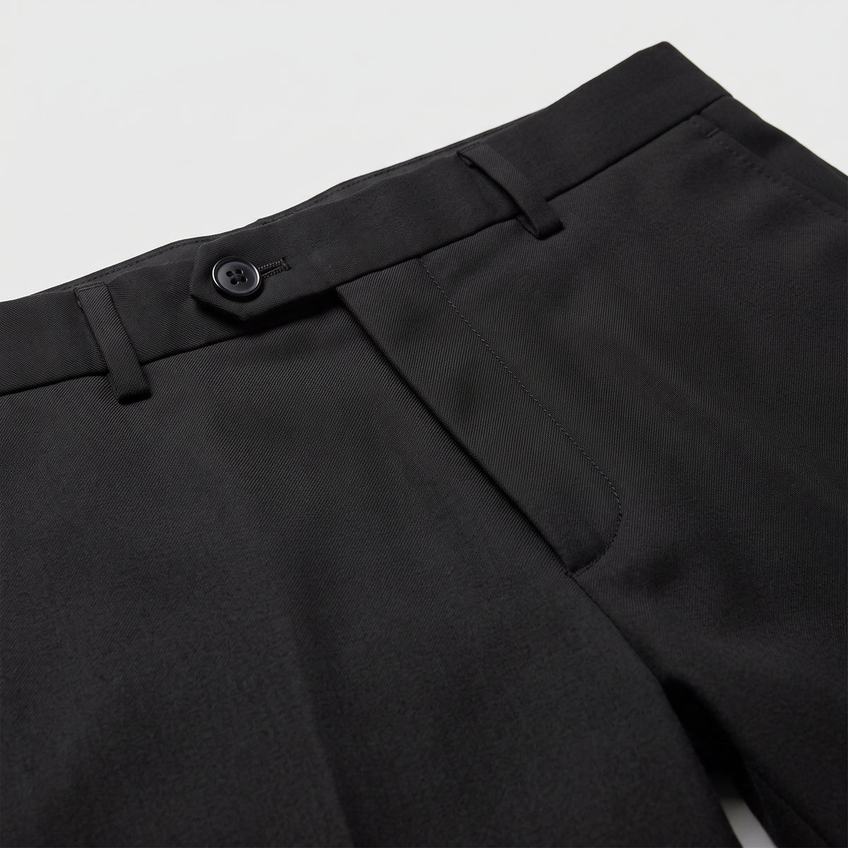 Herren Wollhose mit Bügelfalte – Slim Fit — Schwarz