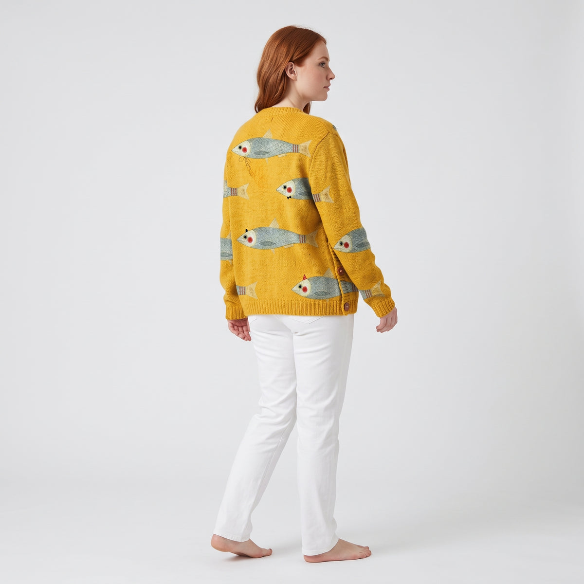 Damen Strickjacke mit Fischmuster – Relaxed Fit