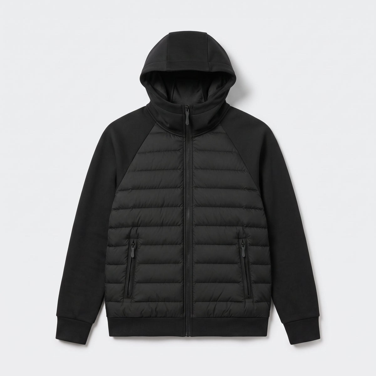 Herren Winterjacke gesteppt mit Kapuze – Regular Fit — Schwarz