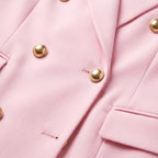 Damen Business Hosenanzug mit zweireihigem Blazer – Slim Fit — Rosa
