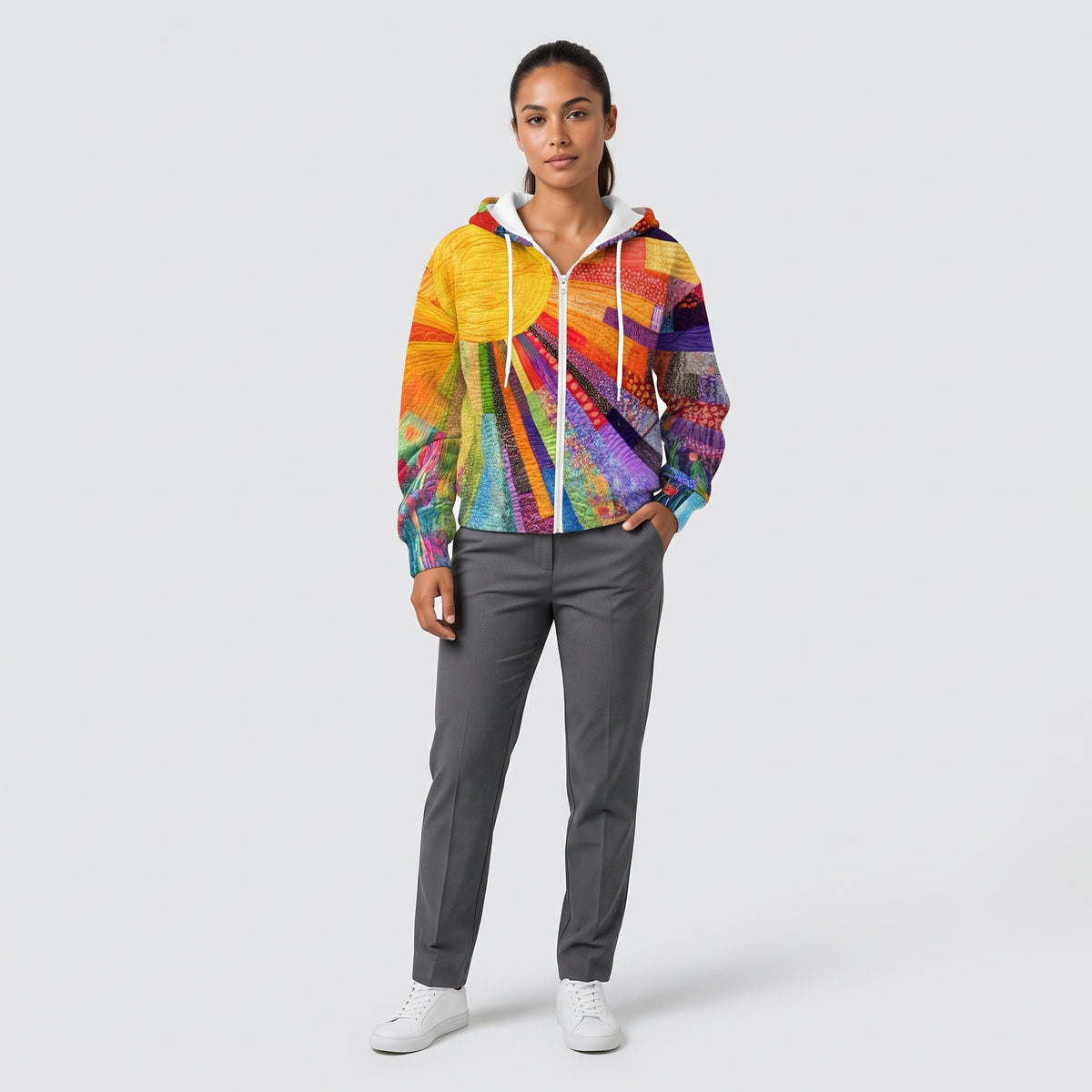 Damen Übergangsjacke mit Multicolor-Print – Relaxed Fit