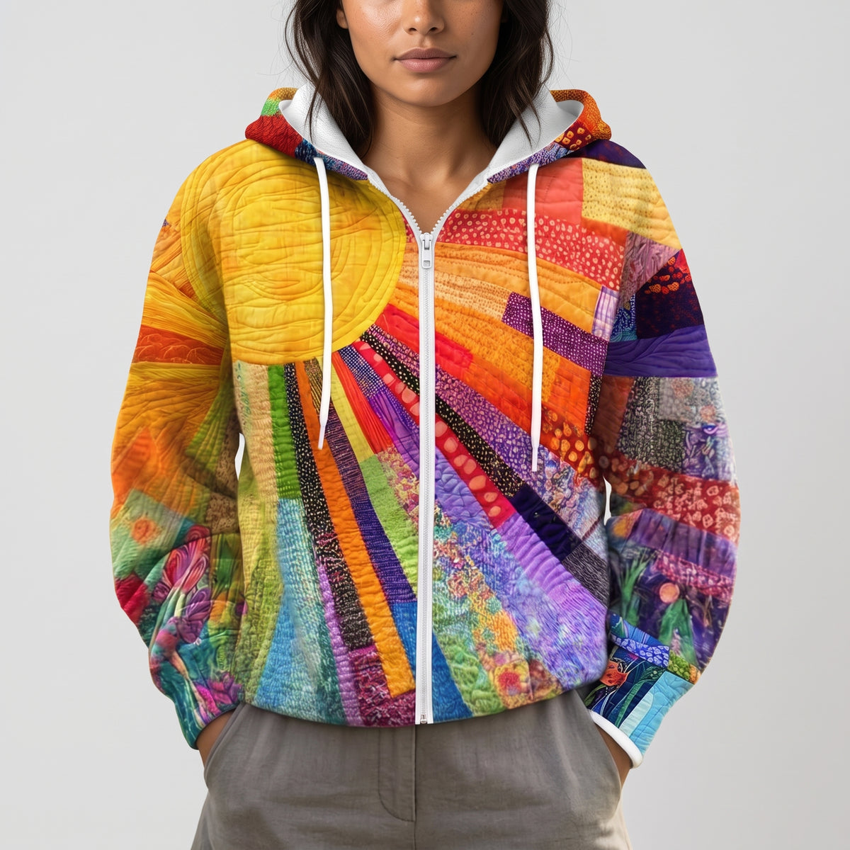 Damen Übergangsjacke mit Multicolor-Print – Relaxed Fit