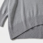 Damen Asymmetrischer Oversize Strickpullover – Relaxed Fit — Grau