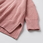Damen Asymmetrischer Oversize Strickpullover – Relaxed Fit — Pink