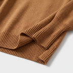 Damen Asymmetrischer Oversize Strickpullover – Relaxed Fit — Braun